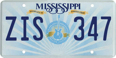 MS license plate ZIS347