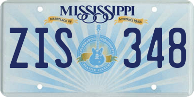 MS license plate ZIS348