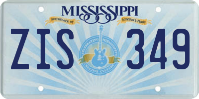 MS license plate ZIS349