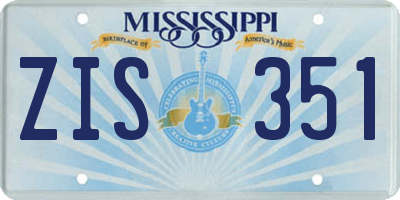 MS license plate ZIS351
