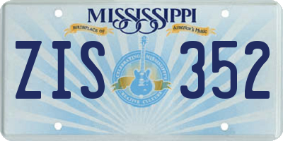 MS license plate ZIS352