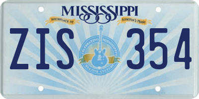 MS license plate ZIS354