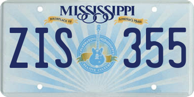 MS license plate ZIS355