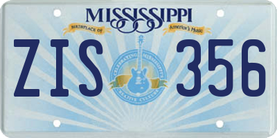MS license plate ZIS356