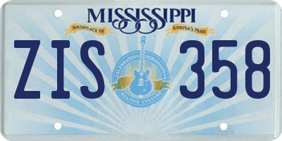 MS license plate ZIS358