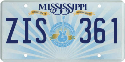MS license plate ZIS361