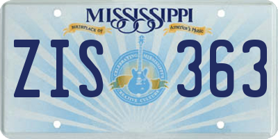 MS license plate ZIS363