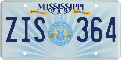 MS license plate ZIS364