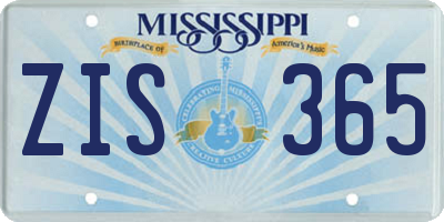 MS license plate ZIS365