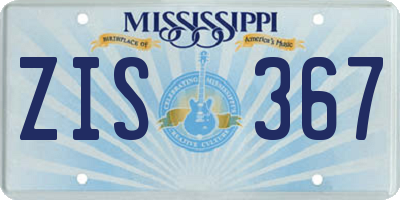 MS license plate ZIS367