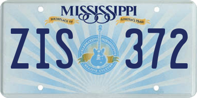 MS license plate ZIS372