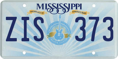 MS license plate ZIS373