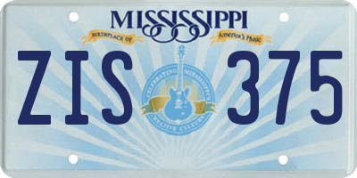MS license plate ZIS375