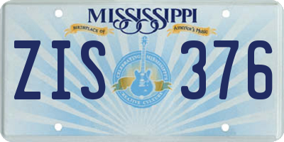 MS license plate ZIS376