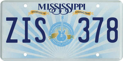 MS license plate ZIS378