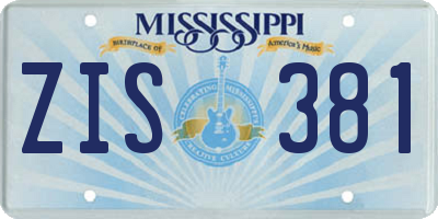 MS license plate ZIS381