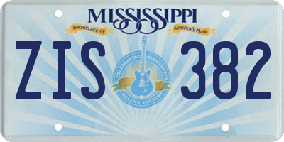 MS license plate ZIS382