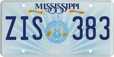 MS license plate ZIS383