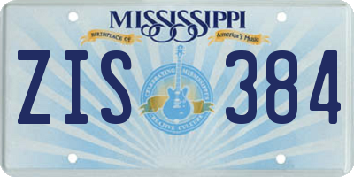 MS license plate ZIS384