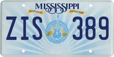 MS license plate ZIS389
