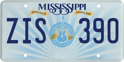 MS license plate ZIS390