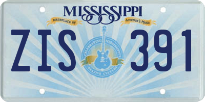 MS license plate ZIS391
