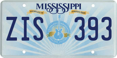 MS license plate ZIS393