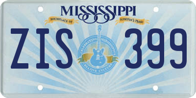 MS license plate ZIS399