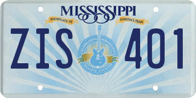 MS license plate ZIS401