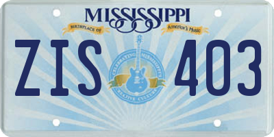 MS license plate ZIS403