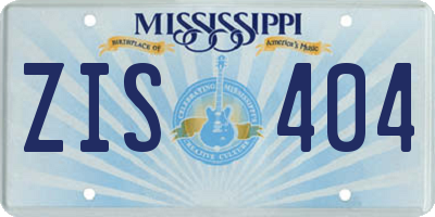 MS license plate ZIS404