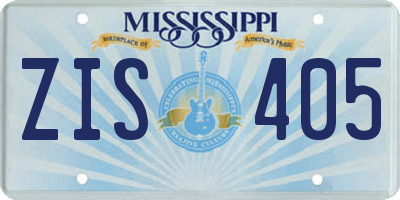 MS license plate ZIS405
