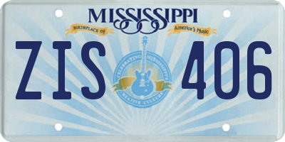 MS license plate ZIS406