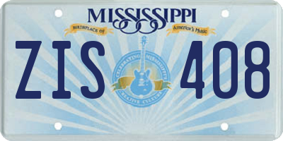 MS license plate ZIS408