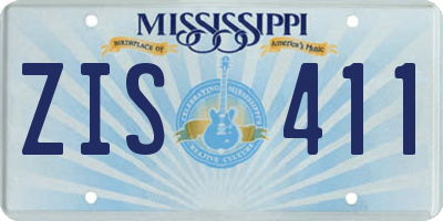 MS license plate ZIS411