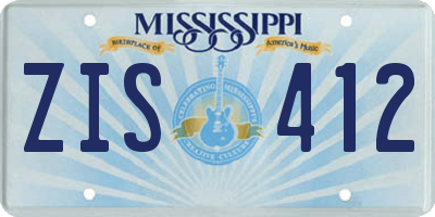 MS license plate ZIS412
