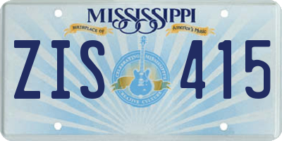 MS license plate ZIS415