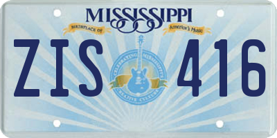 MS license plate ZIS416