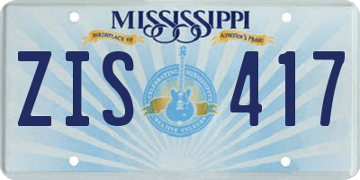 MS license plate ZIS417