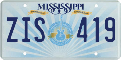 MS license plate ZIS419