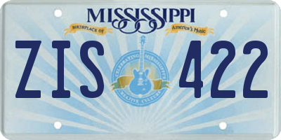MS license plate ZIS422