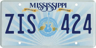 MS license plate ZIS424