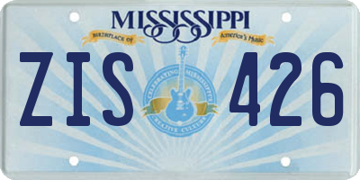 MS license plate ZIS426
