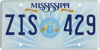 MS license plate ZIS429