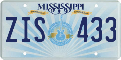 MS license plate ZIS433
