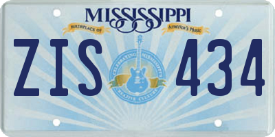 MS license plate ZIS434
