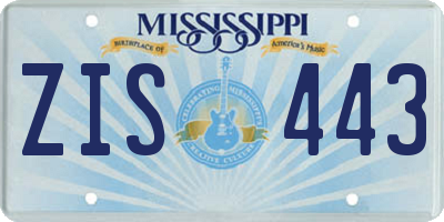 MS license plate ZIS443