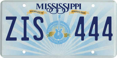 MS license plate ZIS444