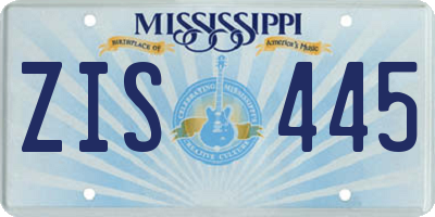MS license plate ZIS445