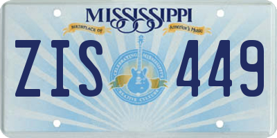 MS license plate ZIS449